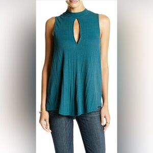 Free People Women's Faye turquoise Ribbed Tank Top Size S